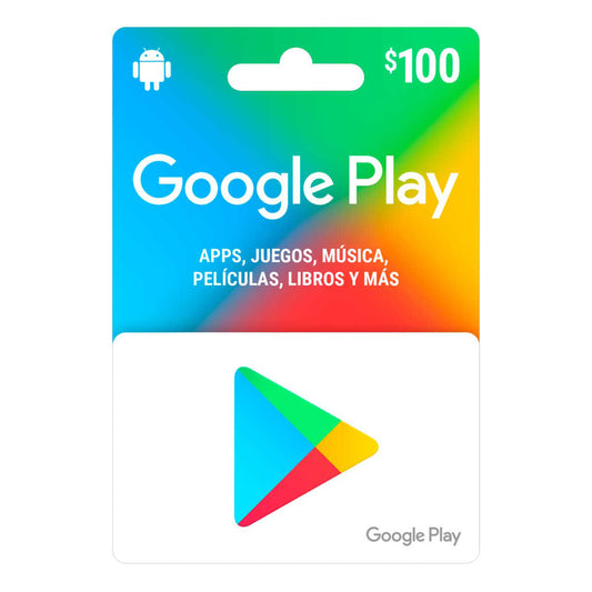 Tarjeta Prepagada Google Play Física de $100