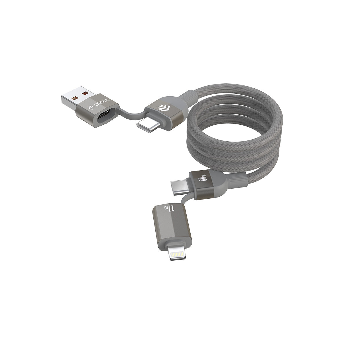 Cable Devia 4En1 Magnetic Usb-C-C-Ligt 1.2M