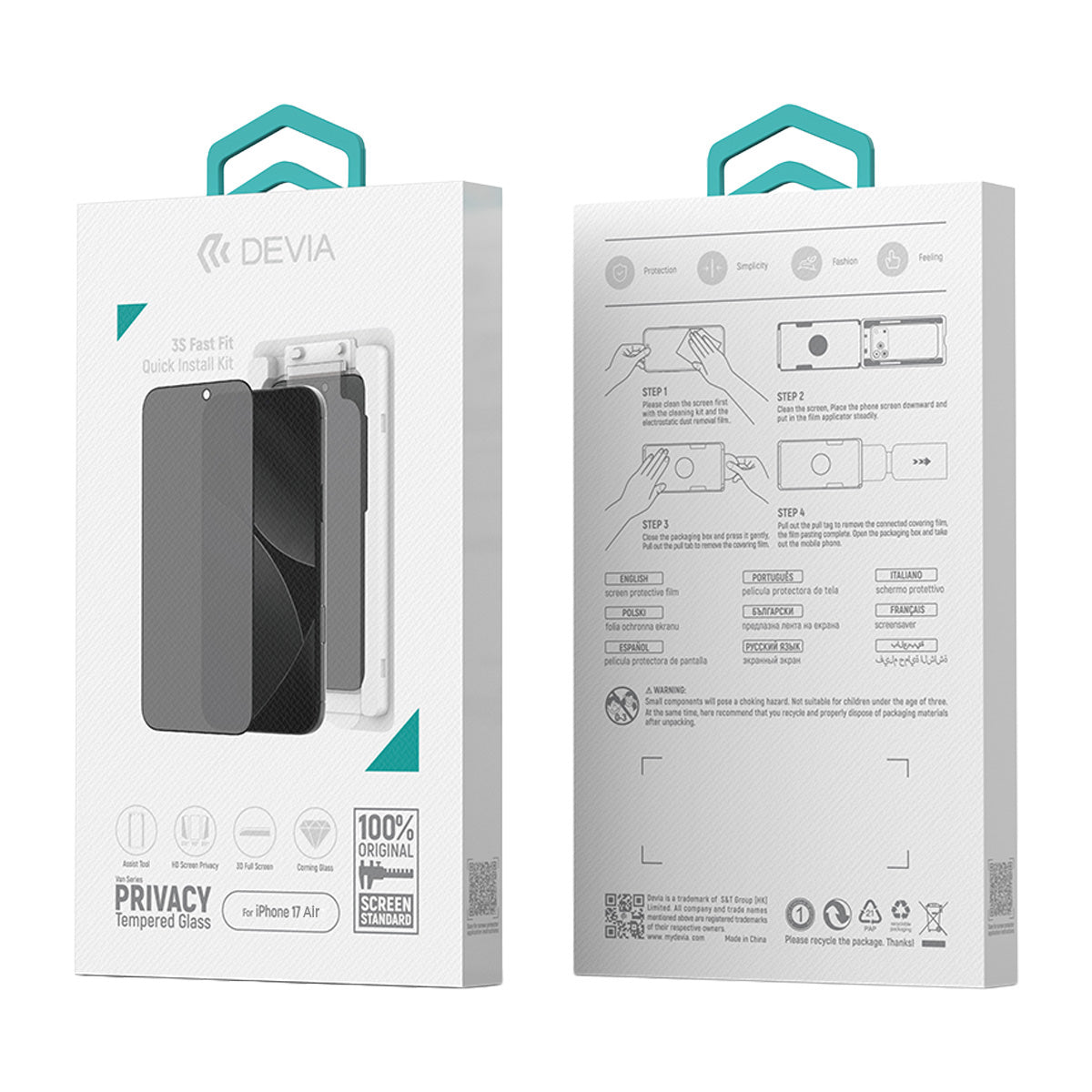 Mica Devia Cristal Tem Privacy iPhone 17 Air