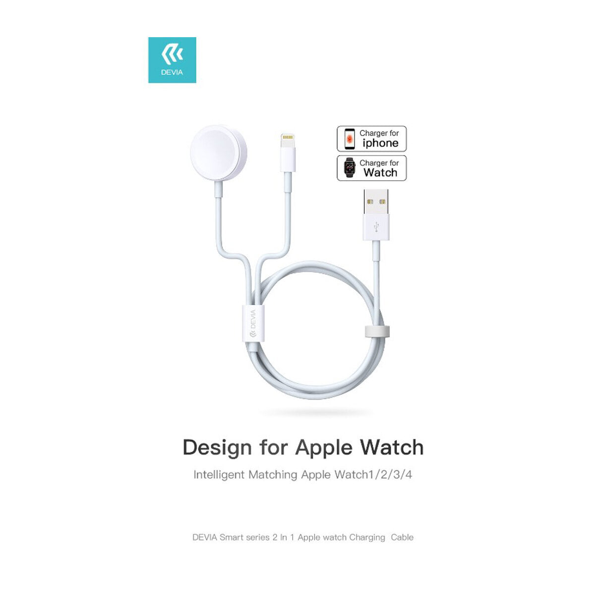 Cable Devia 2 en 1 Lightning, apple watch