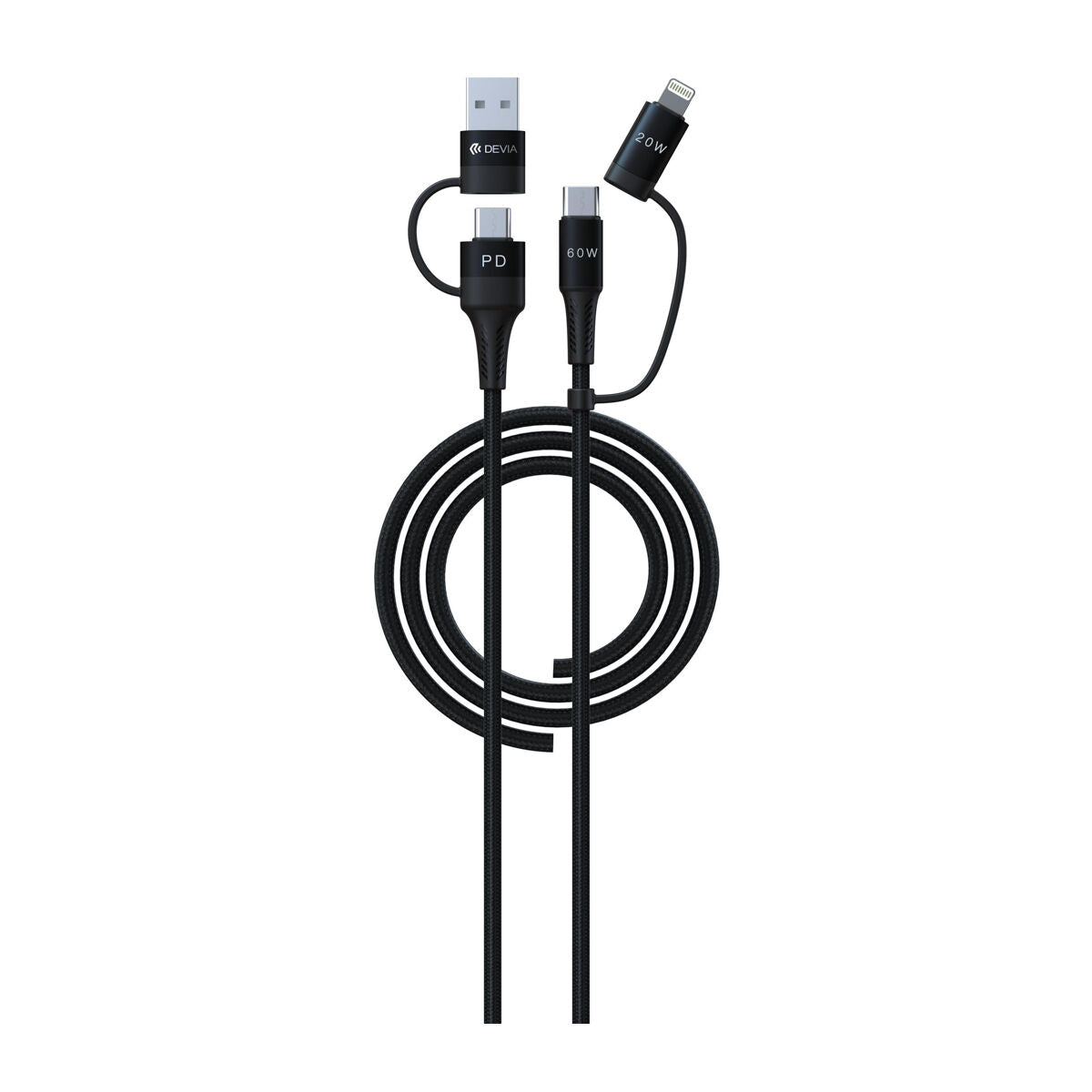 Cable Devia 4 En 1 Usb, C, Usb mini, Ligthning